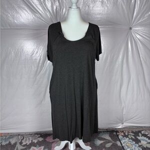 Women's Charcoal Nursing Nightgown - Comfortable Short Sleeve Sleep Dress